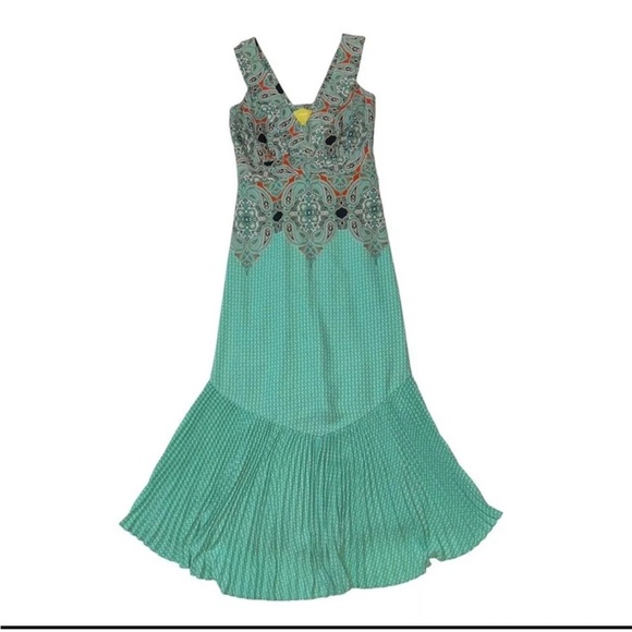 Anthropologie Maeve Mermaid FishtailPleated  Canyon Creek Dress / Sz 2 - Picture 7 of 13